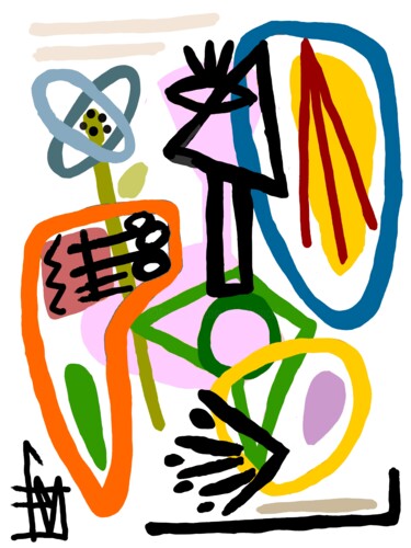 数字艺术 标题为“la fille à la fleur” 由Franck Vidal, 原创艺术品, 数字油画
