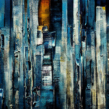 Indigo Cityscape. Twilights in a big city Digital Arts titled "Indigo Cityscape. T…" by Anna Vaasi, Original Artwork, 2D Digital Work