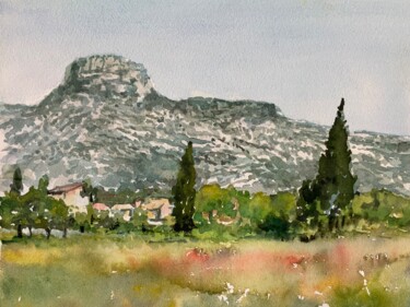 Painting titled "Le Garlaban" by Michel Kulisa, Original Artwork, Watercolor