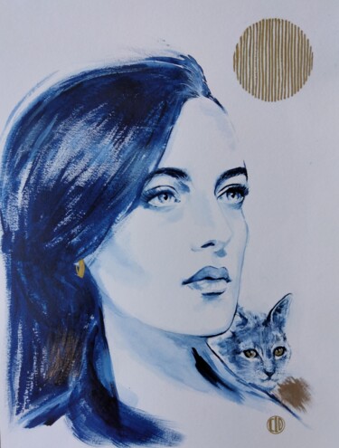 Painting titled ""L"" by Claudine Sieurin, Original Artwork, Ink