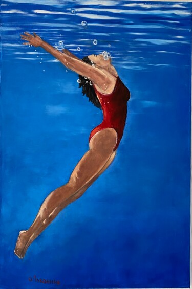 Peinture intitulée "last second" par Oksana Lukonina, Œuvre d'art originale, Huile Monté sur Châssis en bois
