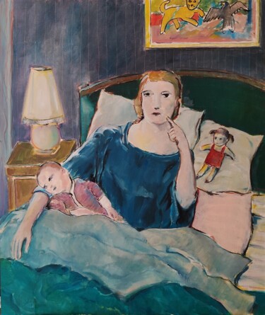 Peinture intitulée "Rock Me to Sleep" par Richard Cress, Œuvre d'art originale, Huile