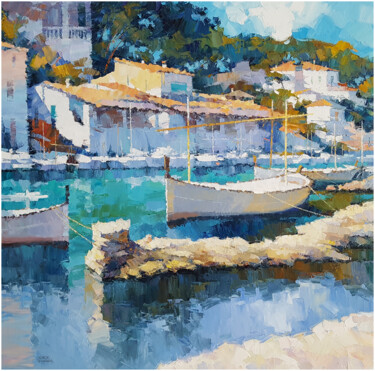 Cala Figuera XXIq 绘画 标题为“Cala Figuera XXIq” 由Alex Hook Krioutchkov, 原创艺术品, 油 安装在木质担架架上