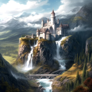 Digitale Kunst mit dem Titel "Castle" von Guze, Original-Kunstwerk, KI-generiertes Bild