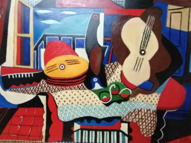 Pintura titulada "Picasiano" por Encarnita Martin, Obra de arte original, Oleo Montado en Bastidor de camilla de madera