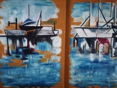 Pintura titulada "Marinas" por Encarnita Martin, Obra de arte original, Oleo Montado en Bastidor de camilla de madera