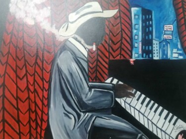 Pintura titulada "Fumando" por Encarnita Martin, Obra de arte original, Oleo Montado en Bastidor de camilla de madera