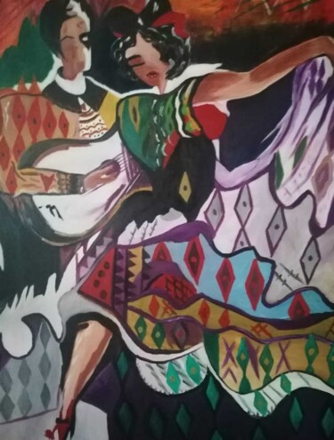 Pintura titulada "Bailando" por Encarnita Martin, Obra de arte original, Oleo Montado en Bastidor de camilla de madera