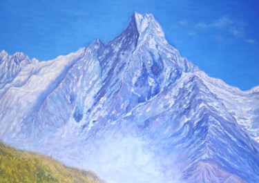 Mount Everest Original Painting,Snowy Mountains Artwork 绘画 标题为“Mount Everest Origi…” 由Alona Santhorieieva, 原创艺术品, 丙烯