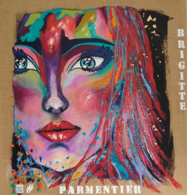 绘画 标题为“WEEKEND À IBIZA” 由Brigitte Parmentier, 原创艺术品, 丙烯 安装在木质担架架上
