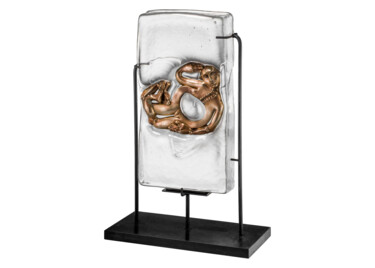 Sculpture intitulée "FIGÉ DANS LA GLACE I" par Sak, Œuvre d'art originale, Bronze