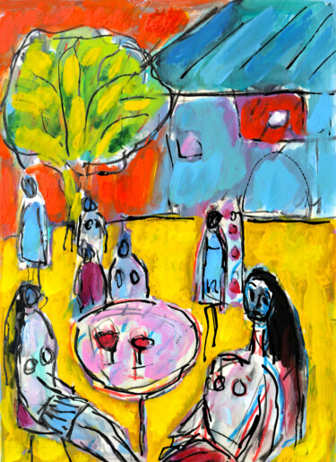 Peinture intitulée "Le chapiteau du cir…" par Jean Mirre, Œuvre d'art originale, Huile