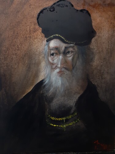 After Piotr Topolski, an Old Man with a Hat and Diamonds Ζωγραφική με τίτλο "After Piotr Topolsk…" από Amazeigh Bouzékri, Αυθεντικά έργα τέχνης, Λάδι Τοποθετήθηκε στο Ξύλινο φορείο…