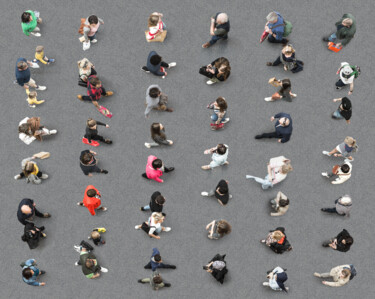 The World From Above - Line Up - Special Edition - 1/10 Fotografie getiteld "The World From Abov…" door Werner Roelandt, Origineel Kunstwerk, Digitale fotografie Gemonteerd op Alum…