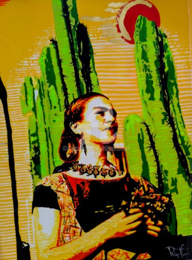 绘画 标题为“El Legado de Frida” 由Philippe Toneut, 原创艺术品, 丙烯 安装在木质担架架上