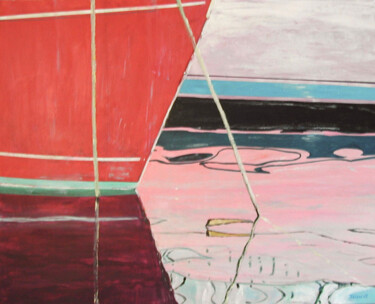 Peinture intitulée "REFLETS DANS LE POR…" par Michèle Froment, Œuvre d'art originale, Acrylique Monté sur Châssis en bois