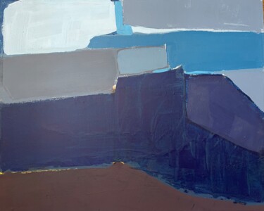 Painting titled "forme et couleur bl…" by Sylvie Loisy, Original Artwork, Acrylic Mounted on Wood Stretcher frame