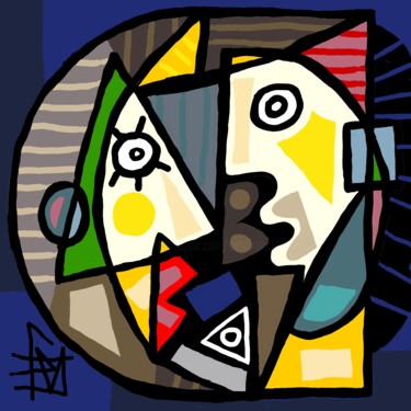 数字艺术 标题为“les trois faces de…” 由Franck Vidal, 原创艺术品, 数字油画