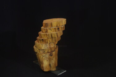 Scultura intitolato "Tranches de vie" da Ga-Ma, Opera d'arte originale, Legno