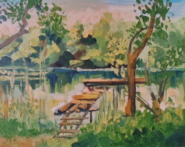 绘画 标题为“Summer sketch” 由Maryna Kliuiko, 原创艺术品, 油 安装在其他刚性面板上