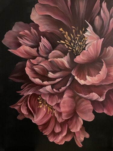 The aroma of peony Pittura intitolato "The aroma of peony" da Artseeker Artists, Opera d'arte originale, Olio Montato su Telaio per barella in…