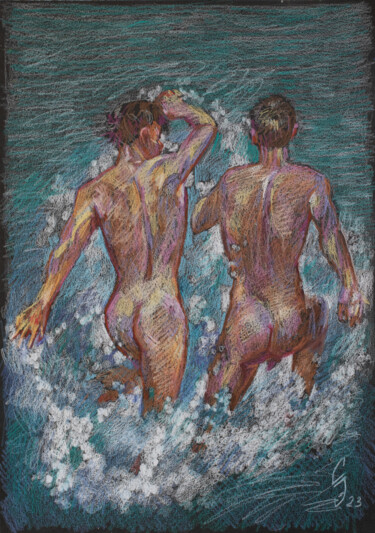 Outrunning a friend 图画 标题为“Outrunning a friend” 由Sergey Sovkov, 原创艺术品, Silverpoint