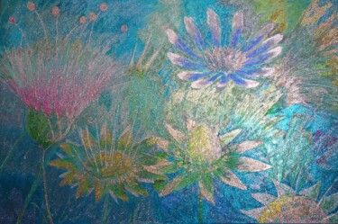 Peinture intitulée "Dans le jardin (5)" par Isabelle Rene, Œuvre d'art originale, Huile