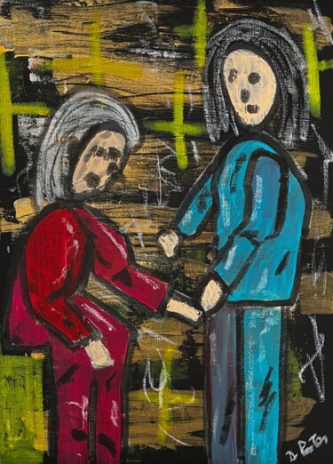 Peinture intitulée "Elle était là dans…" par Olivier De Pooter, Œuvre d'art originale, Acrylique