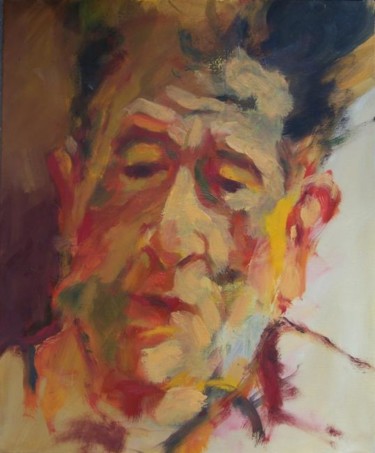Peinture intitulée "Vieil homme" par Karine Lemoine, Œuvre d'art originale