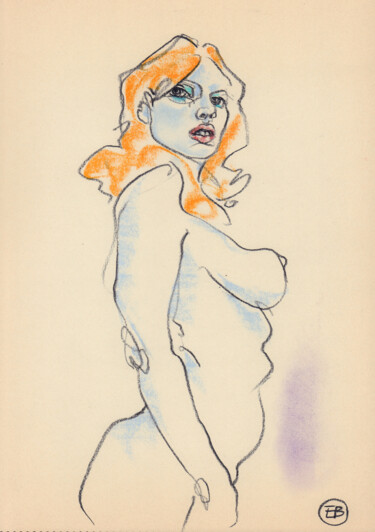 Dessin intitulée "A471 Kika" par Etienne Bonnet, Œuvre d'art originale, Pastel