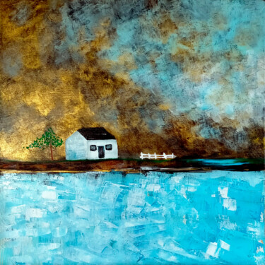 Peinture intitulée "maison au bord de l…" par Bruno Deman, Œuvre d'art originale, Acrylique Monté sur Châssis en bois