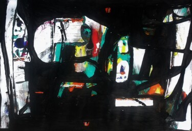 Painting titled "il fait noir Là-ded…" by Francisco  Duart Mendes, Original Artwork, Acrylic