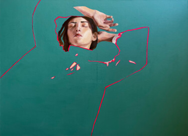 绘画 标题为“Free woman” 由Ditim, 原创艺术品, 油 安装在木质担架架上