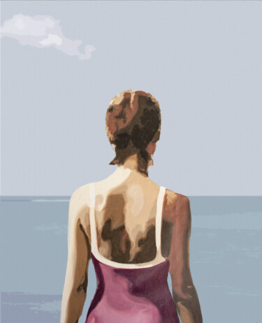 Painting titled "Hello future. Here…" by Daniel Gibert, Original Artwork, Oil Mounted on Wood Stretcher frame