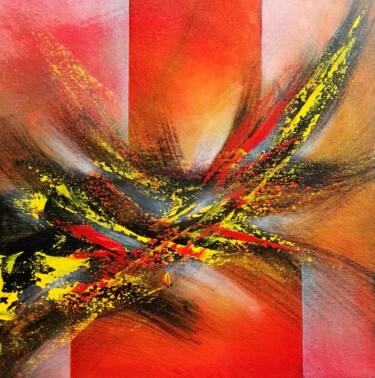 Painting titled "abstrait peinture t…" by Steivan Loundou, Original Artwork, Oil Mounted on Wood Stretcher frame