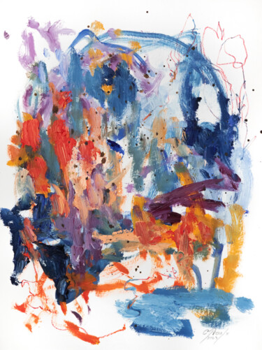 绘画 标题为“Les géraniums” 由Chantal Proulx, 原创艺术品, 油