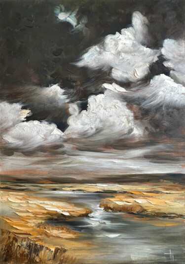 CLOUDS 绘画 标题为“CLOUDS” 由Anna Gurechkina, 原创艺术品, 油 安装在木质担架架上