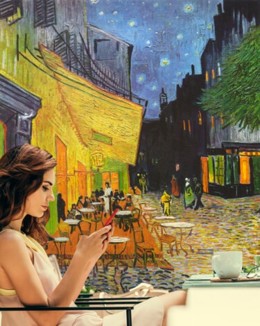 Digital Arts titled "Coffee" by Sofialain, Original Artwork, Digital Collage
