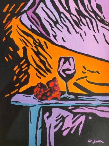Peinture intitulée "Grapes and Wine Day" par Wannott Bakker, Œuvre d'art originale, Acrylique