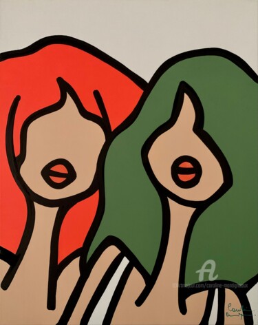 Peinture intitulée "Sorbet Verveine Pis…" par Caroline Montigneaux, Œuvre d'art originale, Acrylique Monté sur Châssis en bo…