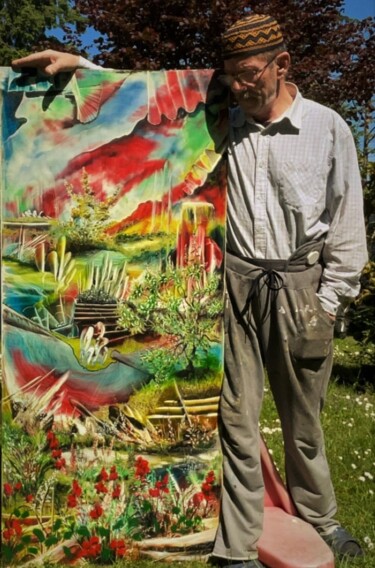 "La valle Incantata" Schilderij getiteld ""La valle Incantata"" door Nezir Sarac, Origineel Kunstwerk, Olie Gemonteerd op Andere stijve panelen