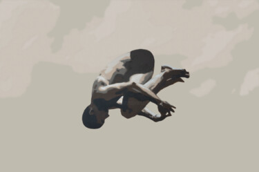 Painting titled "Somersault" by Daniel Gibert, Original Artwork, Oil Mounted on Wood Stretcher frame