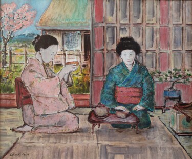 绘画 标题为“Drinking fragrant n…” 由Richard Cress, 原创艺术品, 油