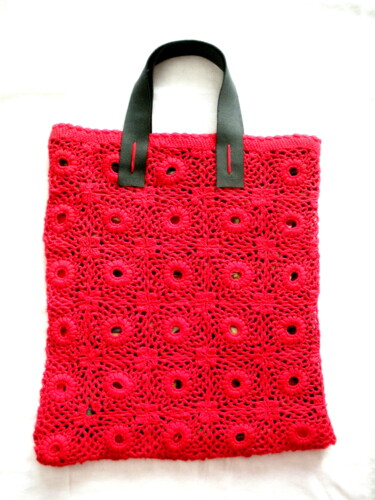 제목이 "Sac au crochet rect…"인 섬유 예술 Maribo로, 원작, 섬유 섬유