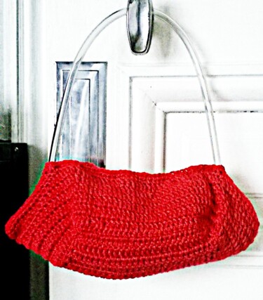 제목이 "Mini sac au crochet"인 섬유 예술 Maribo로, 원작, 섬유 섬유