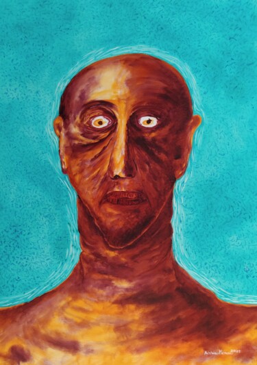 绘画 标题为“Absent 2” 由Aristides Meneses, 原创艺术品, 油 安装在木质担架架上