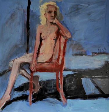Frau im blauen Zimmer 绘画 标题为“Frau im blauen Zimm…” 由Barbara Kroll, 原创艺术品, 丙烯