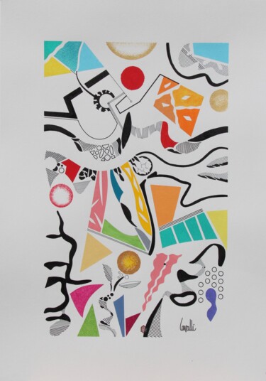 Peinture intitulée "23 049 Technic" par Pascal Cavalli, Œuvre d'art originale, Acrylique
