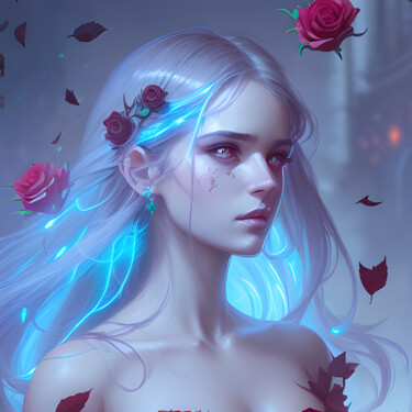 "Enigmatic Beauty, A…" başlıklı Dijital Sanat Mystic Muse tarafından, Orijinal sanat, AI tarafından oluşturulan görüntü