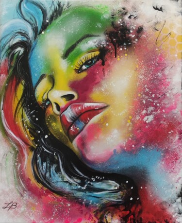 Malerei mit dem Titel "Feelings 2" von Laure Bollinger, Original-Kunstwerk, Acryl Auf Keilrahmen aus Holz montiert